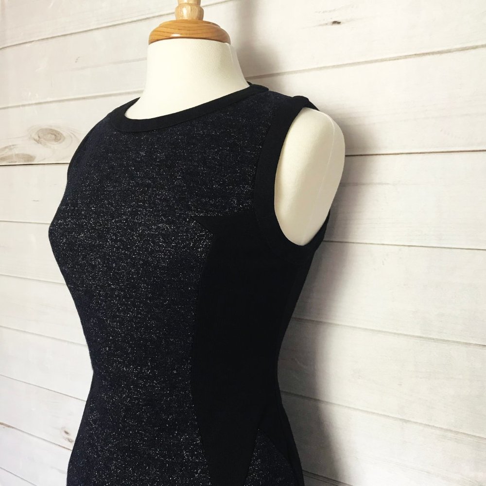 MNG Casual Dress: Black, Dark Blue with Gold Specs